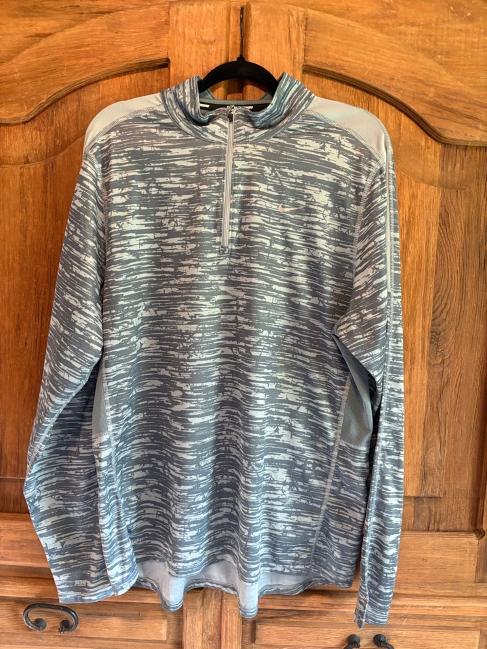 Nike Quarter-Zip Long Sleeve Top - Light Blue Heather